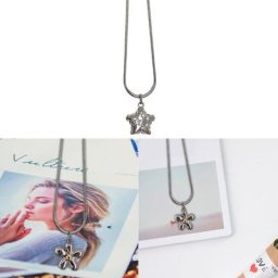 Collier en métal étoile de fleur papillon Ins tendance chaîne de pull Punk Hip-hop bijoux style