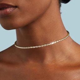 Collier ras du cou en cristal ovale pour femmes zircon coréen chaîne sur le cou bijoux de