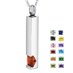 12 sortes de bijoux de pierre de naissance en Zircon pour homme et femme collier d'urne en acier