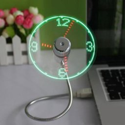 Gadget de ventilateur USB réglable durable mini lumière LED flexible horloge de bureau gadget