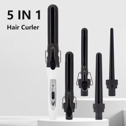 Fer à friser 5 en 1 en céramique tourmaline LED bigoudi multifonctions