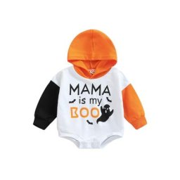 Infant Baby Boy Halloween Outfit Hoodie Long Sleeve Romper Bodysuit Oversized Sweater Tops Halloween