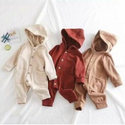 Barboteuse à capuche pour nouveau-né garçon et fille combinaison à manches longues vêtements