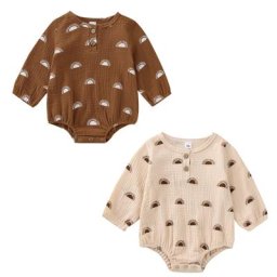 Barboteuse d'automne pour bébés filles et garçons combinaison décontractée de printemps à manches