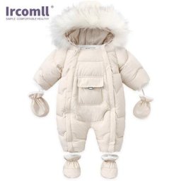 Ircomll – combinaison à capuche avec fourrure pour bébé vêtement d'hiver de haute qualité