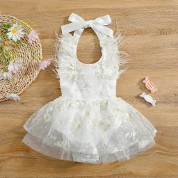 Barboteuse en dentelle brodée pour bébé fille vêtements de princesse combinaison en mousseline de