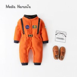 Combinaison à manches longues pour bébé garçon et fille orange et blanc tenue de vacances automne