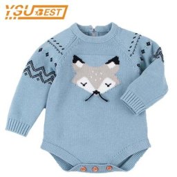 Barboteuse en renard pour bébé garçon et fille combinaison mignonne à la mode avec motif de dessin