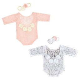 Accessoires de photographie pour nouveau-né Costume infantile en dentelle barboteuse combinaison +