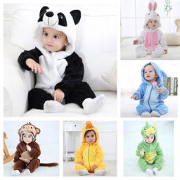 Barboteuse de dessin animé mignon pour bébé garçon et fille combinaison en coton Kigurumi