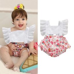 Pudcoco-Combinaison dos nu à imprimé citron bonbon pour bébé fille et garçon manches à volants