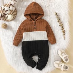 Short en coton pour bébés garçons et filles barboteuse à manches longues Patchwork de couleurs