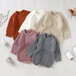 Barboteuse en tricot pour bébé garçon et fille de 0 à 24 mois combinaison chaude salopette pour