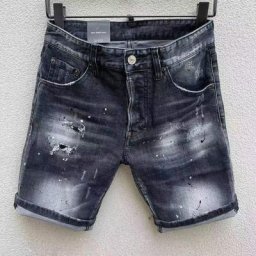Short en Jean Noir Rayé à la Mode pour Homme Nouvelle Collection 2023 D01 #