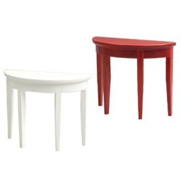 Maison de poupée blanche/rouge demi-lune Table d'appoint Miniature échelle 1:12 meubles de Hall