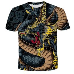 T-shirt imprimé Dragon 3D pour enfants vêtements de dessin animé animal dinosaure cadeau pour