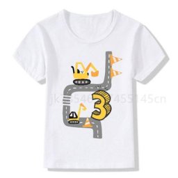EbFor8.5-T-shirt d'Anniversaire avec Numéro Imprimé pour Garçon et Fille Hélicoptère Voiture de