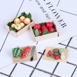 Mini boîte de fruits et légumes miniatures 1:12 jouet alimentaire 4 Styles
