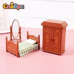 Maison de beurre avec miroir en élasthanne mini chambre à coucher lit double lit simple lit