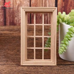 1Set 1:12 Scale Wooden Window Door Doll House Accessories Pretend Play Toy For Kids Doll House