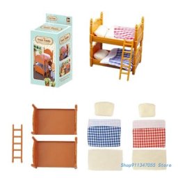 Lit superposé avec échelle maisons de courses meubles de chambre en plastique mini jouet