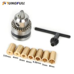 Mini mandrin de perceuse électrique avec clé adaptateur mandrin conique B10 manchon de conversion