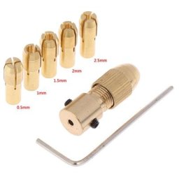 Ensemble de 7 pièces arbre moteur électrique Mini perceuse fixation de mandrin 0.5mm-3.0mm petit