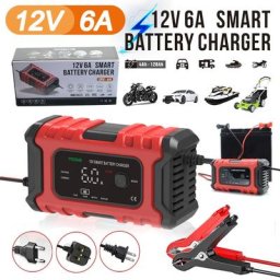 Chargeur de batterie de voiture automatique 12V 6a charge rapide intelligente pour GEL AGM plomb