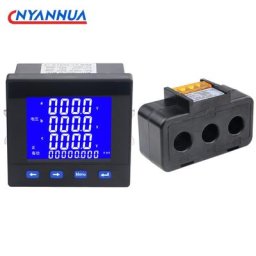 Compteur de puissance multifonction avec écran LCD triphasé 3P3W communication RS485 alimentation