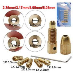 Ensemble de 7 mandrins de perceuse à pince en laiton Dremel pour moteur électrique arbre de