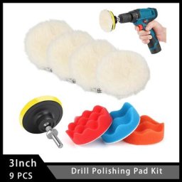 Kit de tampons de polissage pour perceuse de 3 pouces 9 pièces tampons de polissage en laine
