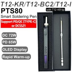 PTS80 T12 Rapide Chaleur Station De Soudage Kit PD 65W/DC 72W Stylo De Soudage Température Réglable
