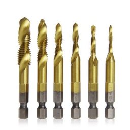 6 pièces/ensemble HSS4241 pour OUS ANIUM enduit forets Hex tige spirale taraud M3-M10