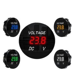 Voltmètre circulaire numérique à LED voltmètre moniteur ampèremètre ions de moto automatique