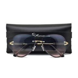 Lunettes de soleil vintage sans monture pour femmes lunettes de soleil de créateur de mode