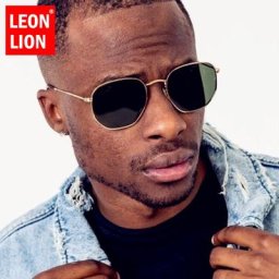 LeonLion – lunettes De soleil carrées en métal pour hommes et femmes rétro hexagone miroir