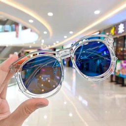Lunettes de soleil rondes de dessin animé pour enfants lunettes de soleil polarisées sans monture