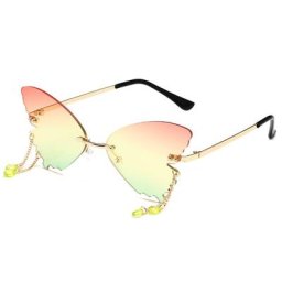 Lunettes de soleil papillon UV400 pour hommes et femmes nouvelle mode tendance sans cadre pour