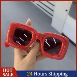 Lunettes De soleil UV400 à grande monture verres épais et gonflés style Punk carré