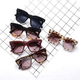 Lunettes de soleil carrées noires transparentes pour femmes lunettes de soleil classiques grand