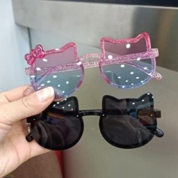 Lunettes de soleil polarisées sans monture pour enfants lunettes de soleil Cartoon Kitty pour