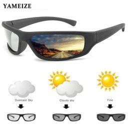 YAMEIZE – lunettes photochromiques polarisées pour hommes verres solaires carrés décolorés