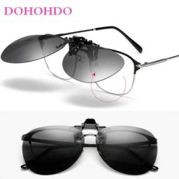 New Clip On Glasses Polarized Sunglass Men Women Oversize Round Driving Anti-glare Sun Glasses