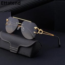 Lunettes de soleil sans monture pour hommes et femmes lunettes de soleil de conduite rétro marque