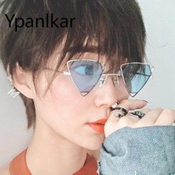 Okulary-Lunettes de soleil vintage pour hommes et femmes nouvelle mode Punk triangle Oculos cadre