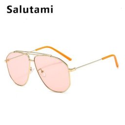 Lunettes de soleil polygonales carrées en alliage pour hommes et femmes lunettes de soleil aviation