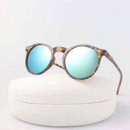 Lunettes de soleil rondes rétro pour femmes lunettes de soleil d'extérieur vintage miroir noir