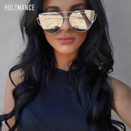 Lunettes de soleil œil de chat vintage pour femmes lunettes miroir rétro coulée de métal lentille