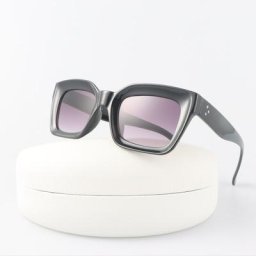 Lunettes de soleil carrées rétro pour femmes lunettes de soleil noires nuances dégradées miroir