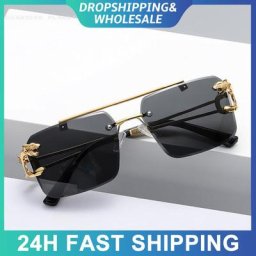Lunettes de soleil sans monture rétro pour hommes et femmes lunettes Steampunk nuances vintage